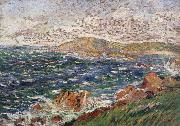 Paul Signac stiff northwest breeze oil on canvas